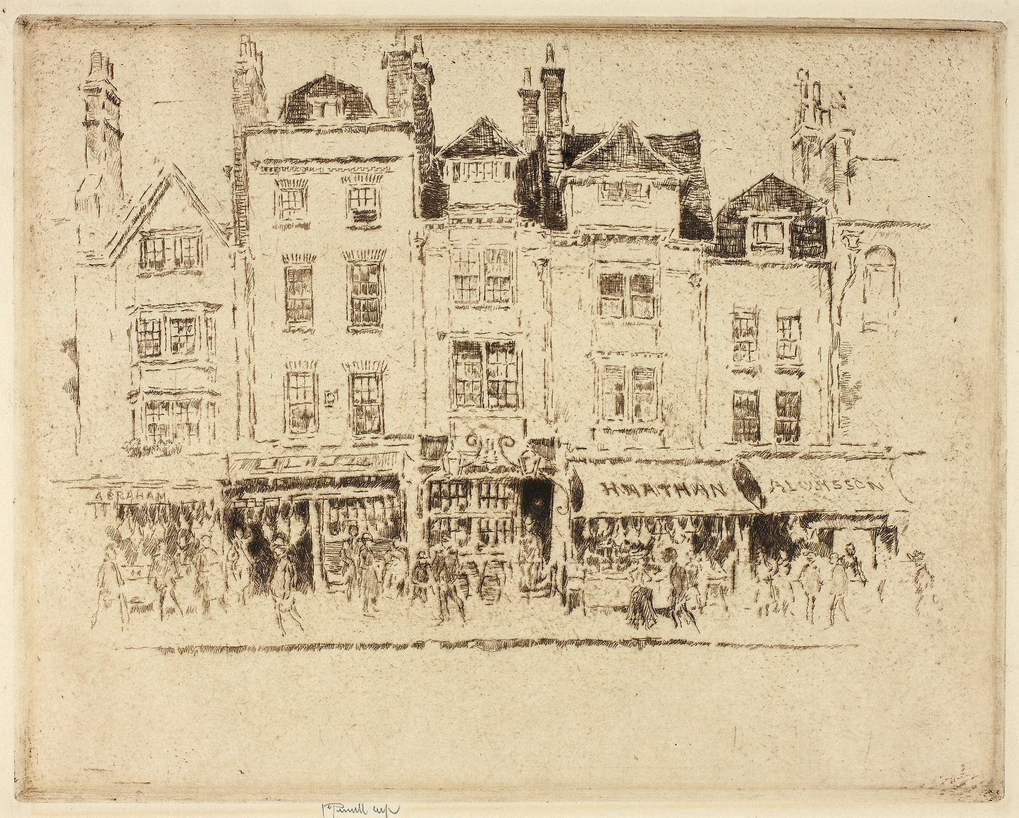 Butcher's Row, Whitechapel -  Joseph Pennell,  Poster Print Wall Art