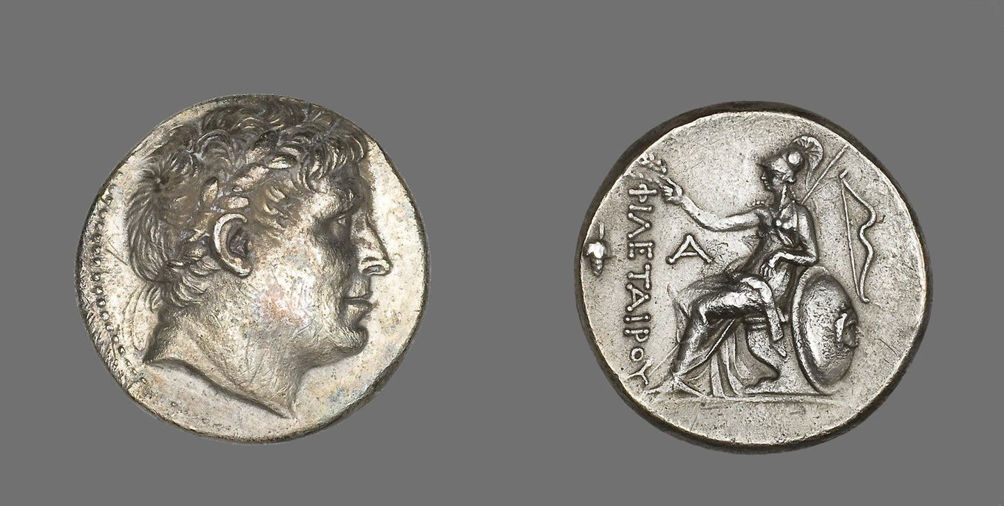 Tetradrachm (Coin) Portraying Philetairos of Pergamon -  Reign of Philetairos of Pergamon, 282–263 BC,  Poster Print Wall Art