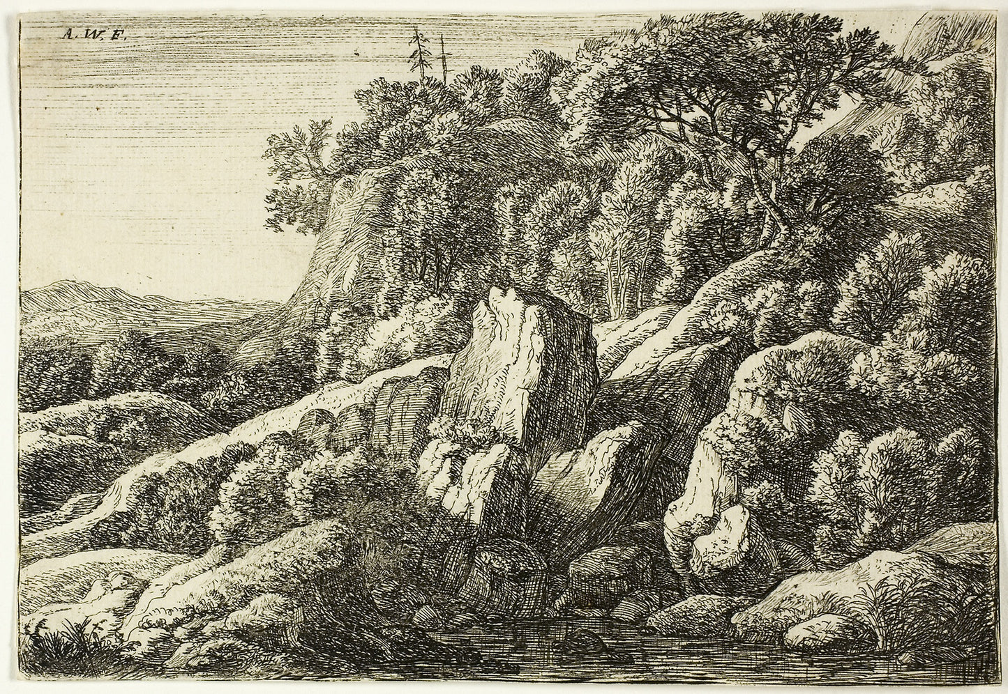 Rocky Landscape -  Anthoni Waterlo,  Poster Print Wall Art