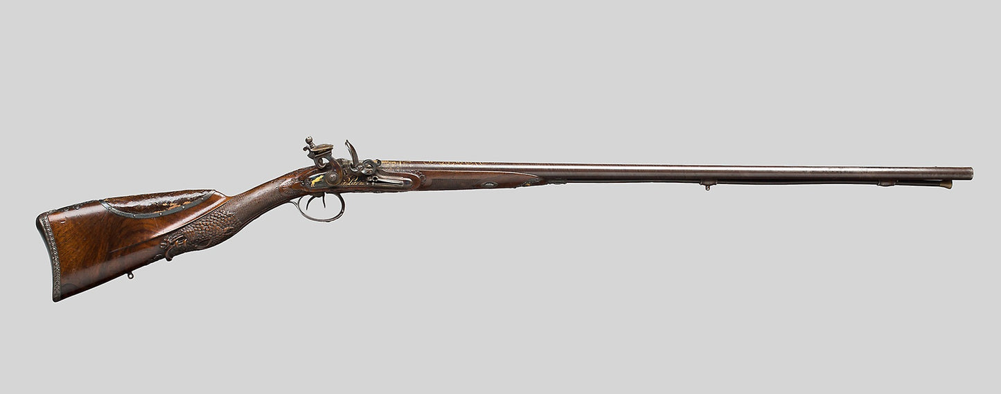 Double-Barreled Flintlock Shotgun -  French, Paris,  Poster Print Wall Art