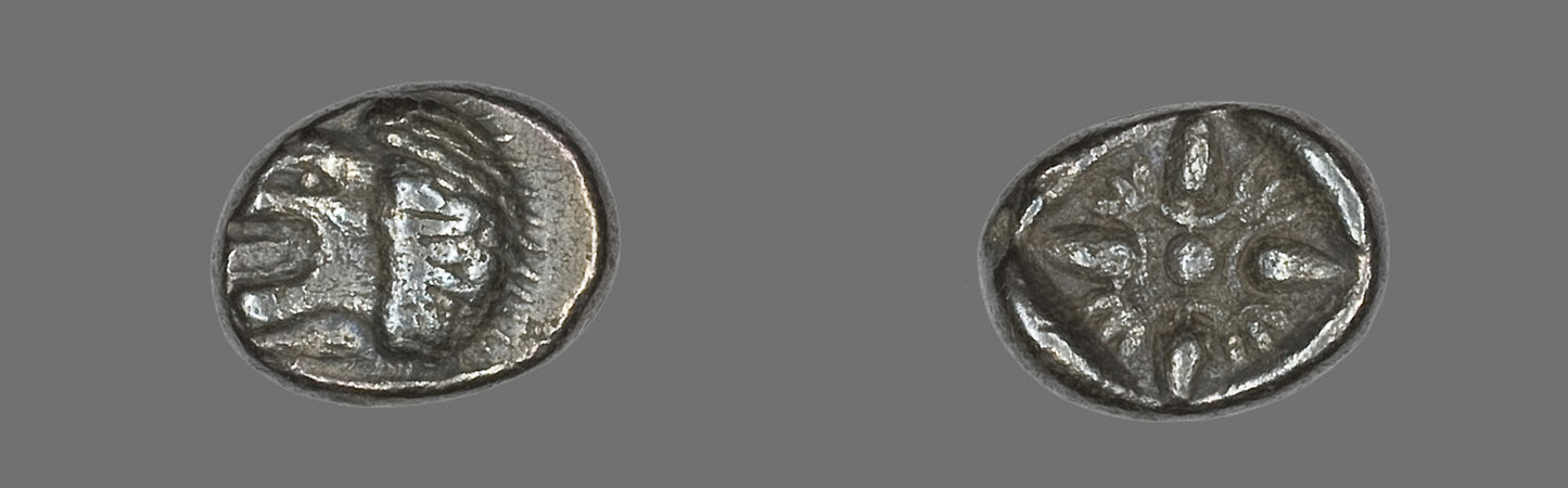 Diobol (Coin) Depicting a Lion -  Greek, minted in Miletus, Ionia,  Poster Print Wall Art
