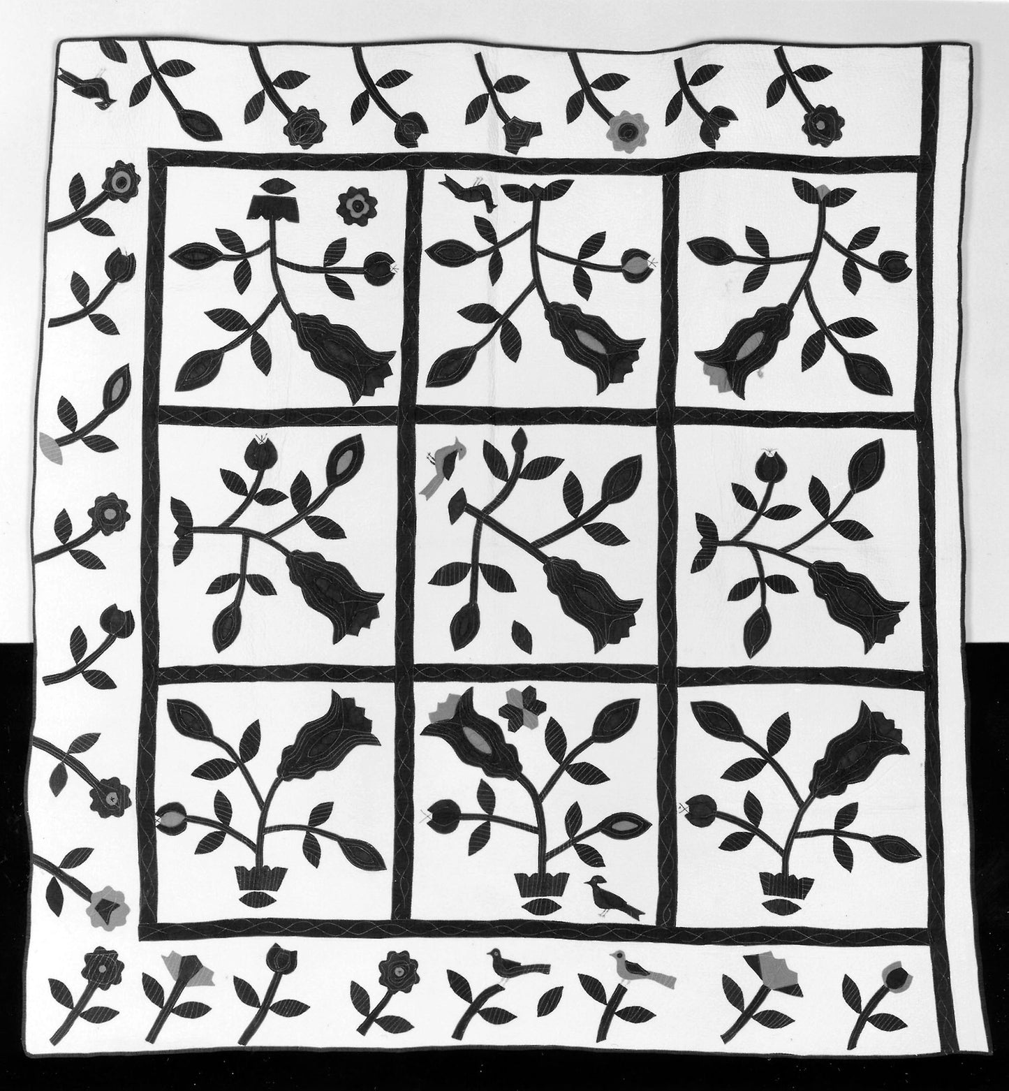 Bedcover (Pumpkin Blossom Quilt) -  Possibly made -  Mrs. George F. Gale,  Poster Print Wall Art