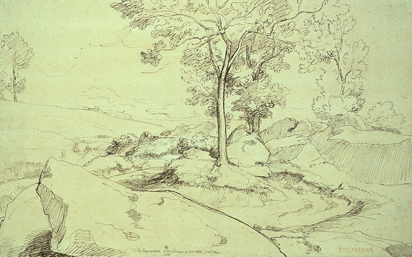 View of the Serpentara Between Olivano and Civitella -  Théodore Caruelle d'Aligny,  Poster Print Wall Art
