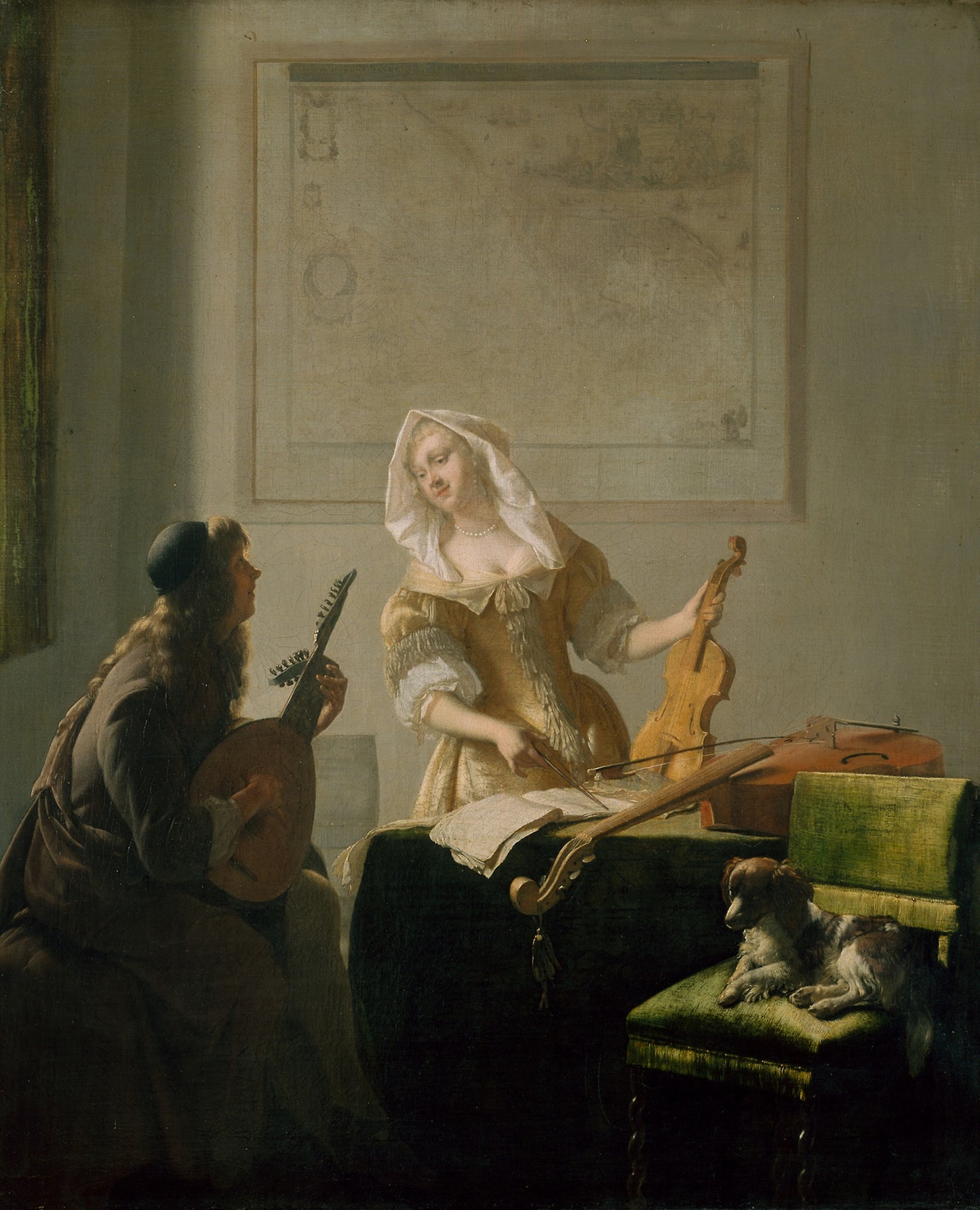 The Music Lesson -  Jacob Ochtervelt,  Poster Print Wall Art