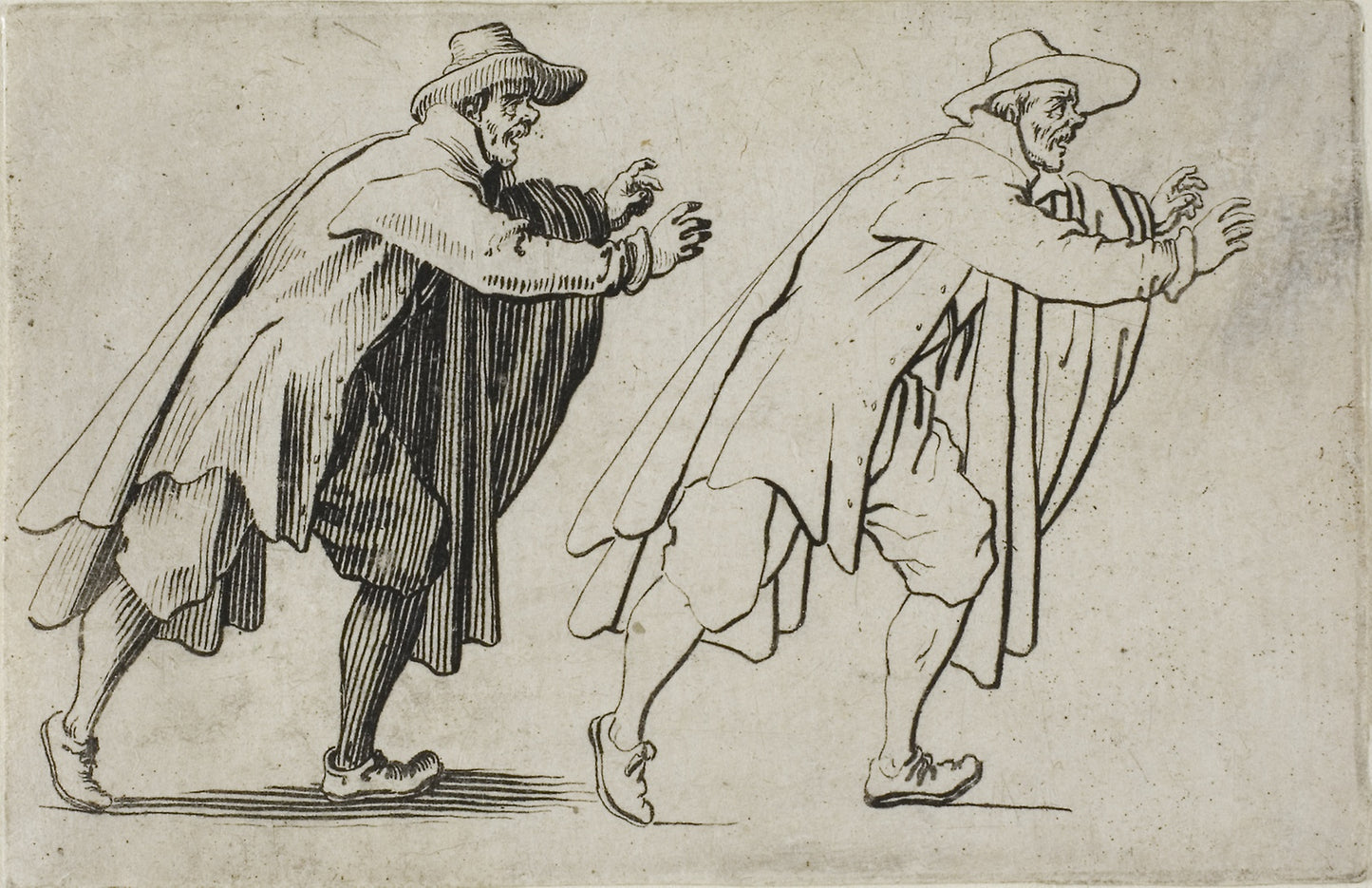The Running Man, from The Caprices -  Jacques Callot,  Poster Print Wall Art