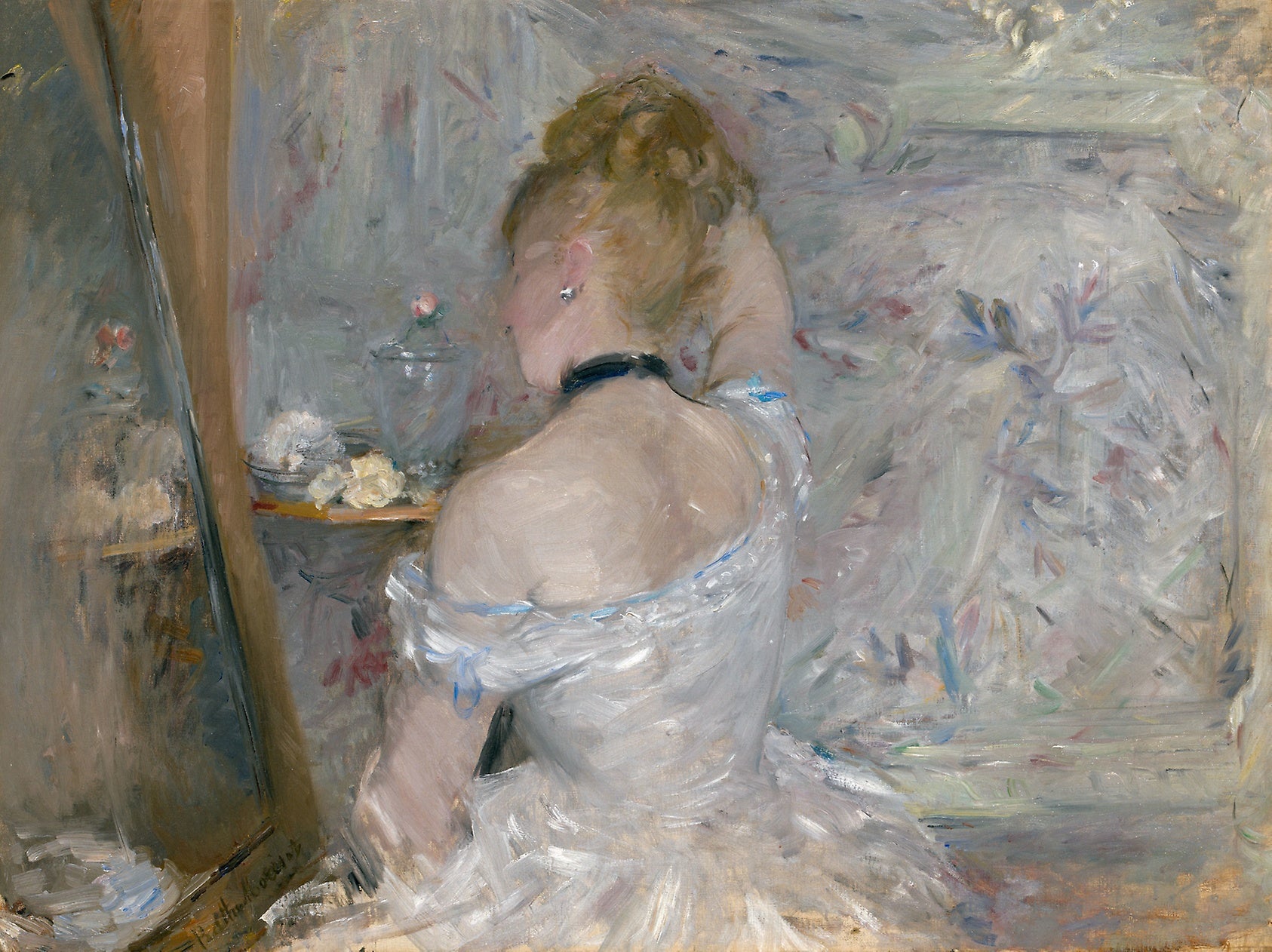 Woman at Her Toilette: Berthe Morisot,16x12"(A3) Poster