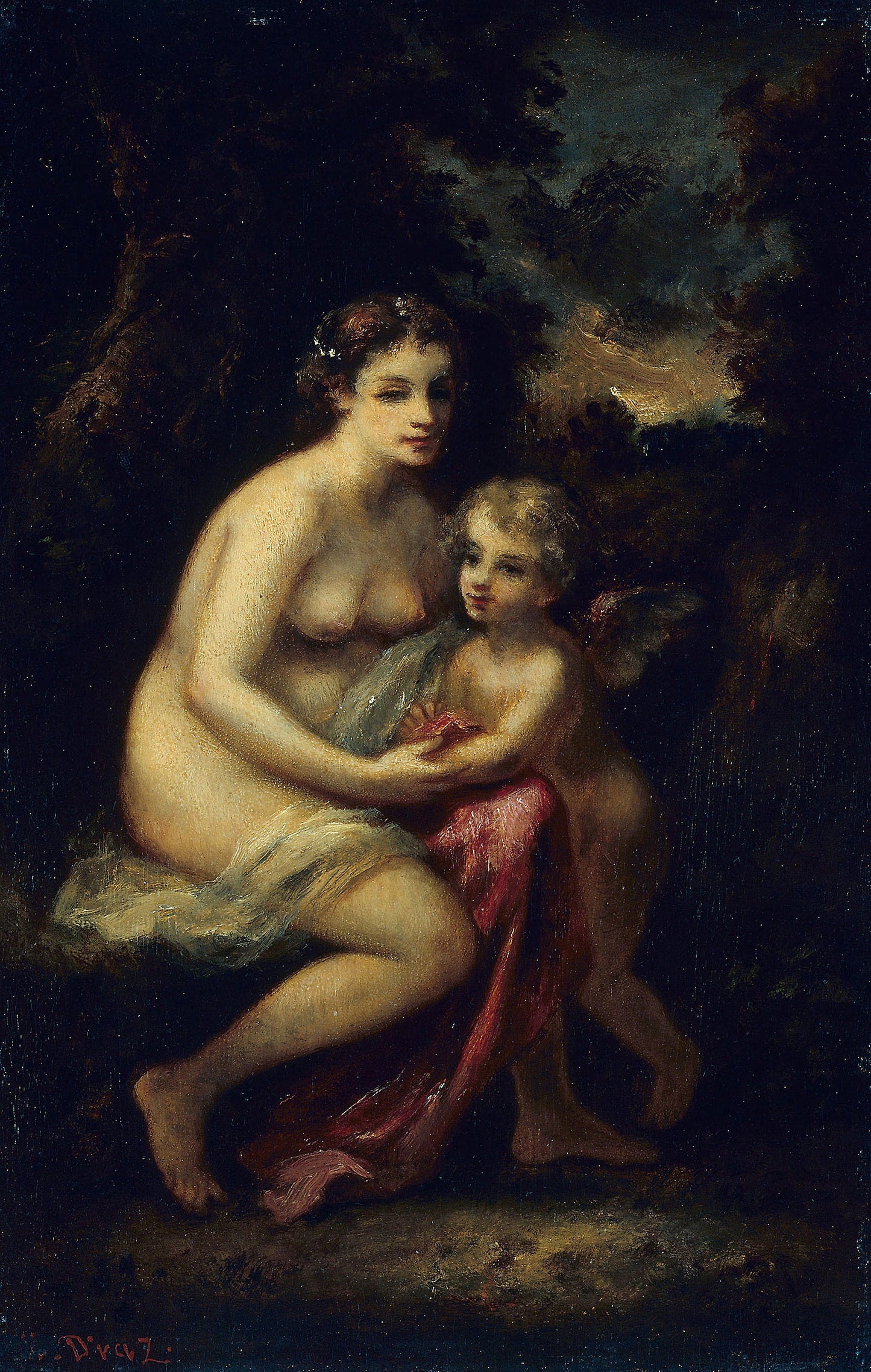 Education of Cupid -  Narcisse Virgile Diaz de la Peña,  Poster Print Wall Art