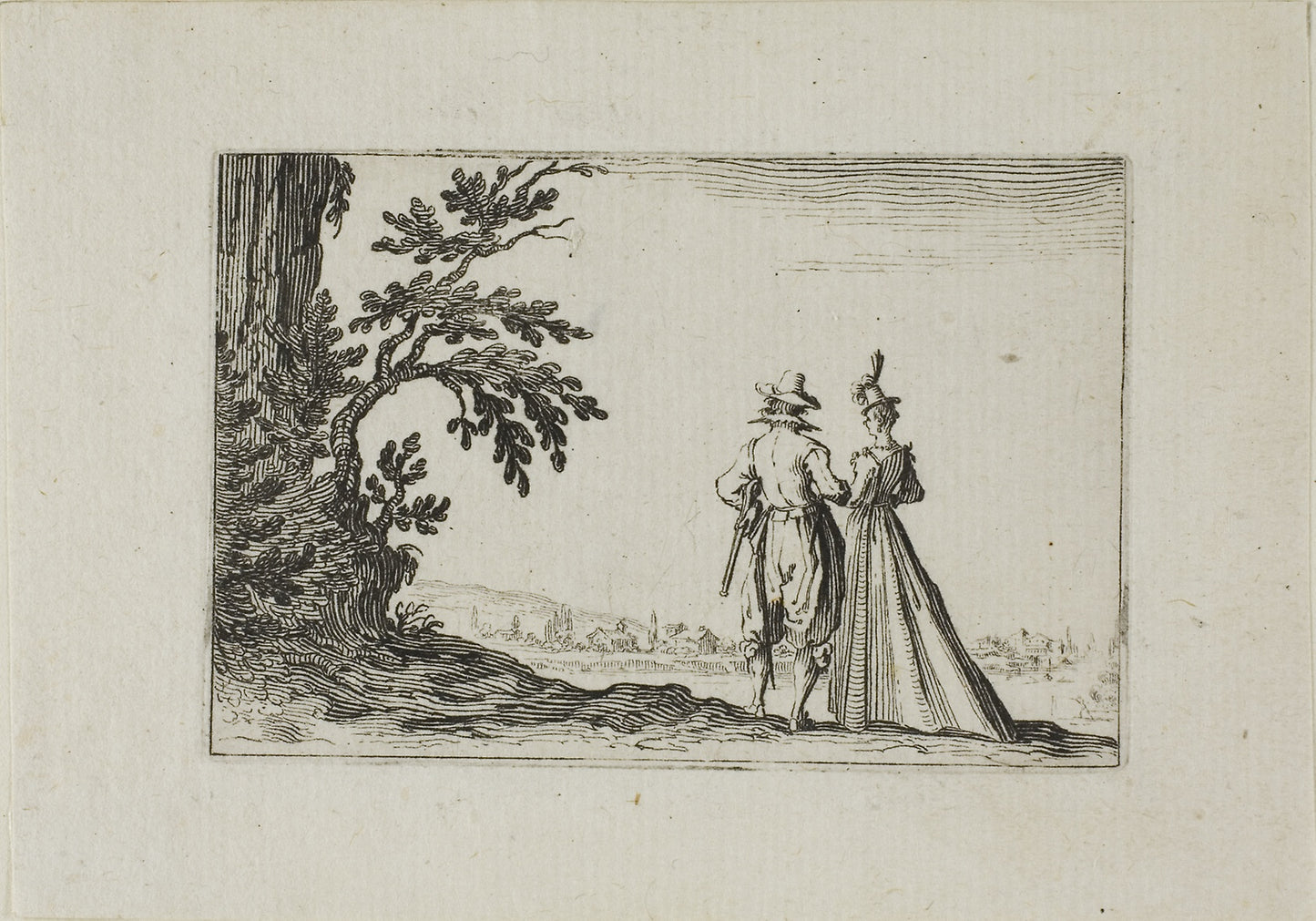 The Promenade, from The Caprices -  Jacques Callot,  Poster Print Wall Art