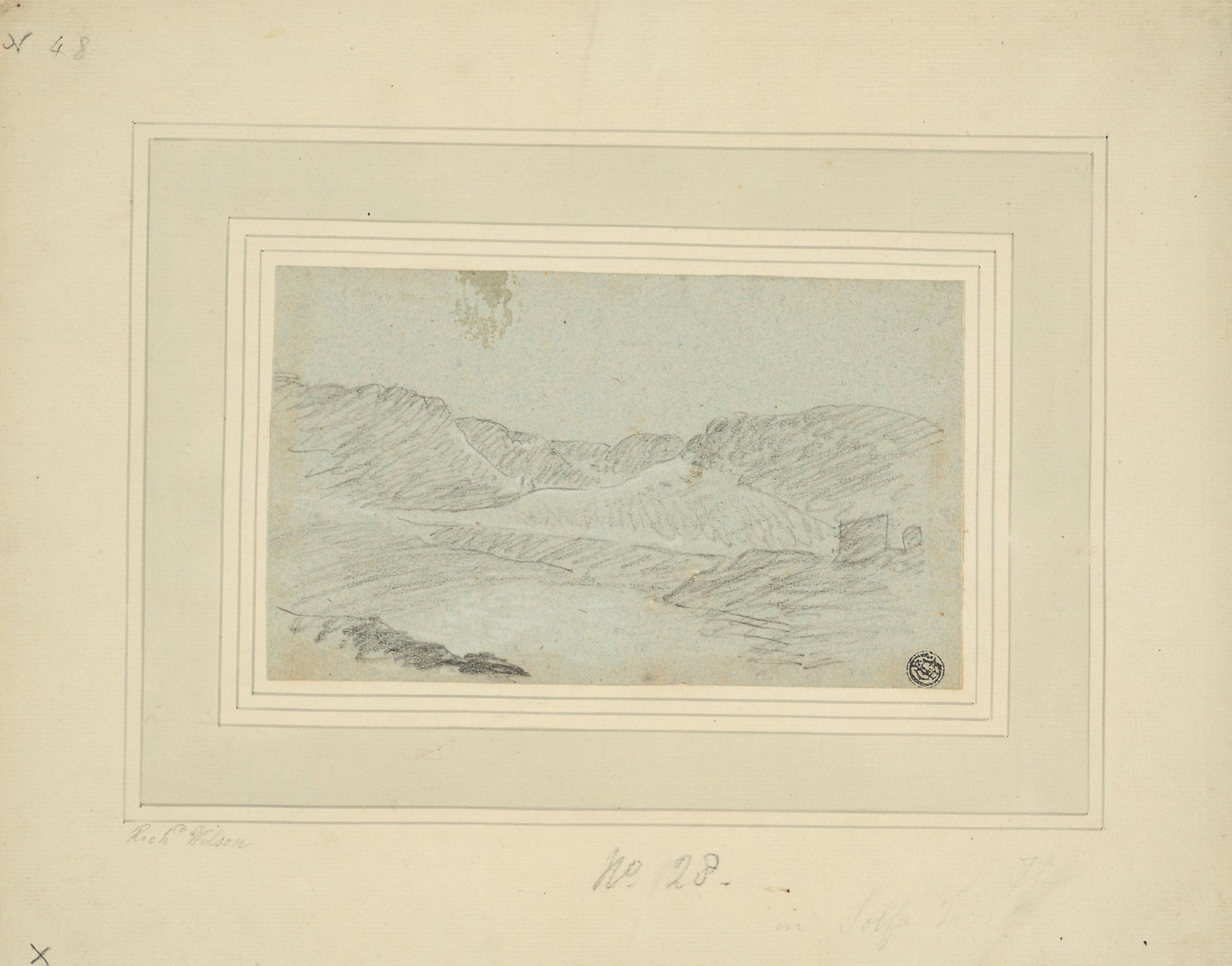 Hilly Landscape: Attributed to Richard Wilson,16x12"(A3) Poster