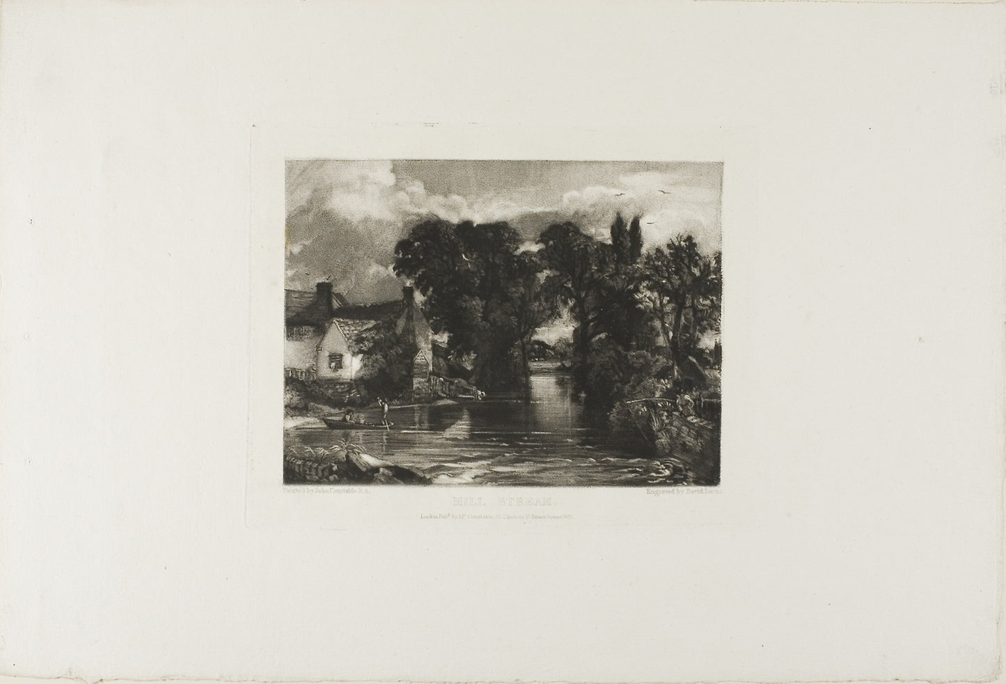 Mill Stream -  David Lucas (English, 1802-1881),  Poster Print Wall Art