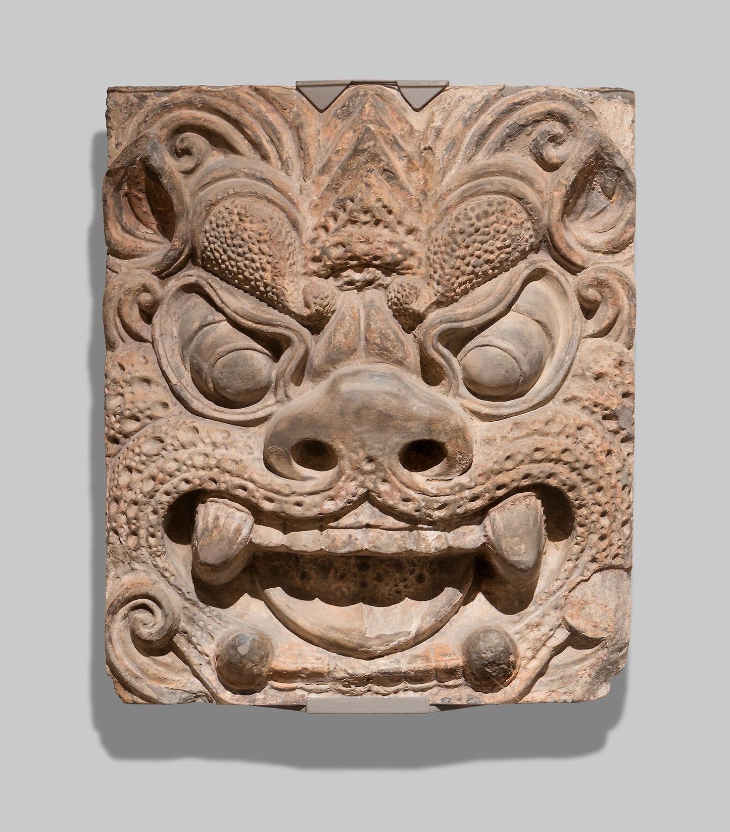 Architectural Brick with Ogre Mask -  China, from the pagoda at Xiuding Si (Xiuding Temple) at Mount Qingliang, near Anyang, Henan province,  Poster Print Wall Art