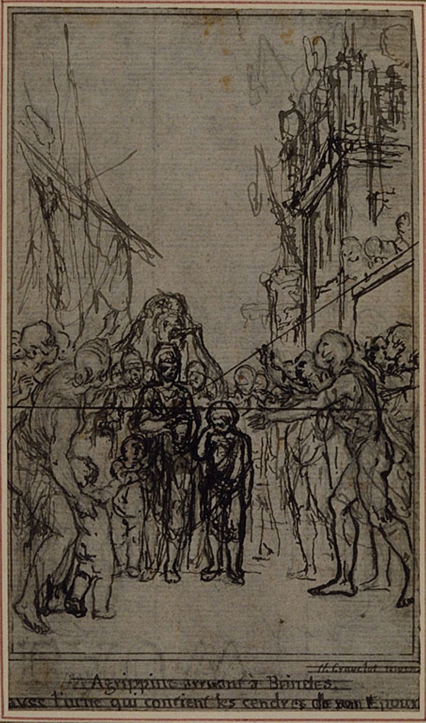 Study for an illustration in Tacitus "Tibère, ou Les Six Premiers Livres des Annales", Book III, Vol. 2, 1st Study -  Hubert François Gravelot,  Poster Print Wall Art