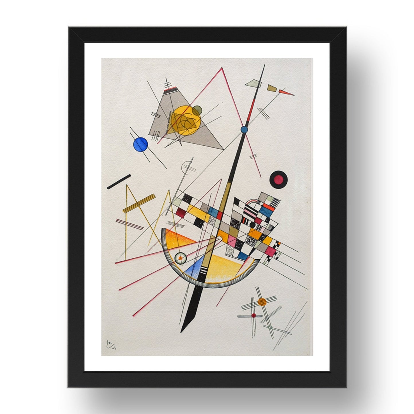 Delicate Tension 1923 by Wassily Kandinsky, 17x13" Frame