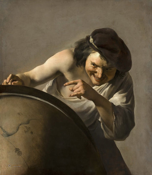 Democritus: The 'Laughing Philosopher', vintage artwork by Paulus Moreelse, A3 (16x12") Poster Print