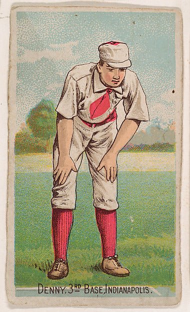 :Denny 3rd Base Indianapolis from the Gold Coin series for Gold Coin Chewing Tobacco 1887, vintage artwork, 16x12"(A3) Poster Print