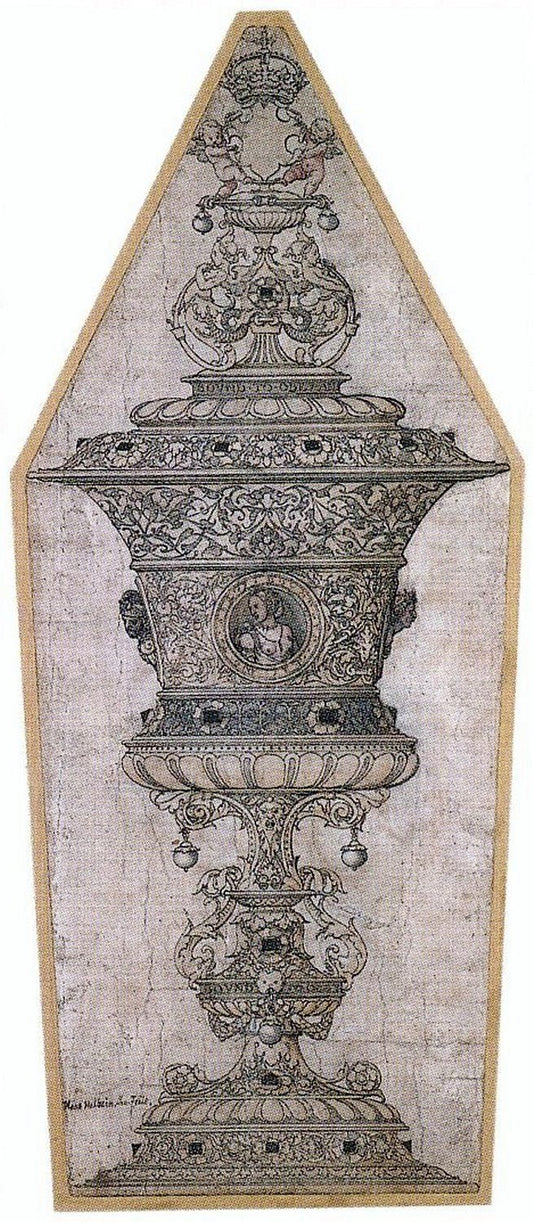 Design for a Cup for Jane Seymour, vintage artwork by Workshop of Hans Holbein the Younger, A3 (16x12") Poster Print