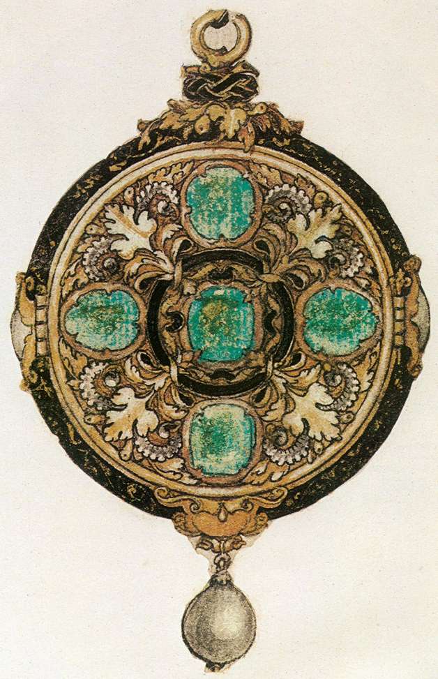 Design for a Pendant, vintage artwork by Hans Holbein the Younger, A3 (16x12") Poster Print