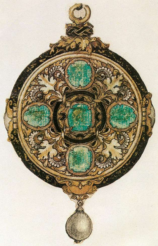 Design for a Pendant, vintage artwork by Hans Holbein the Younger, A3 (16x12") Poster Print