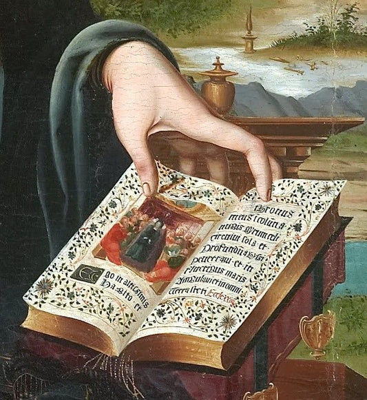 Detail from Virgin and Child with the Infant Saint John, Joan de Burgunya, vintage artwork by Joan de Burgunya, A3 (16x12") Poster Print