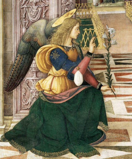 Detail of The Annunciation by  Pinturicchio, vintage artwork by Pinturicchio, A3 (16x12") Poster Print