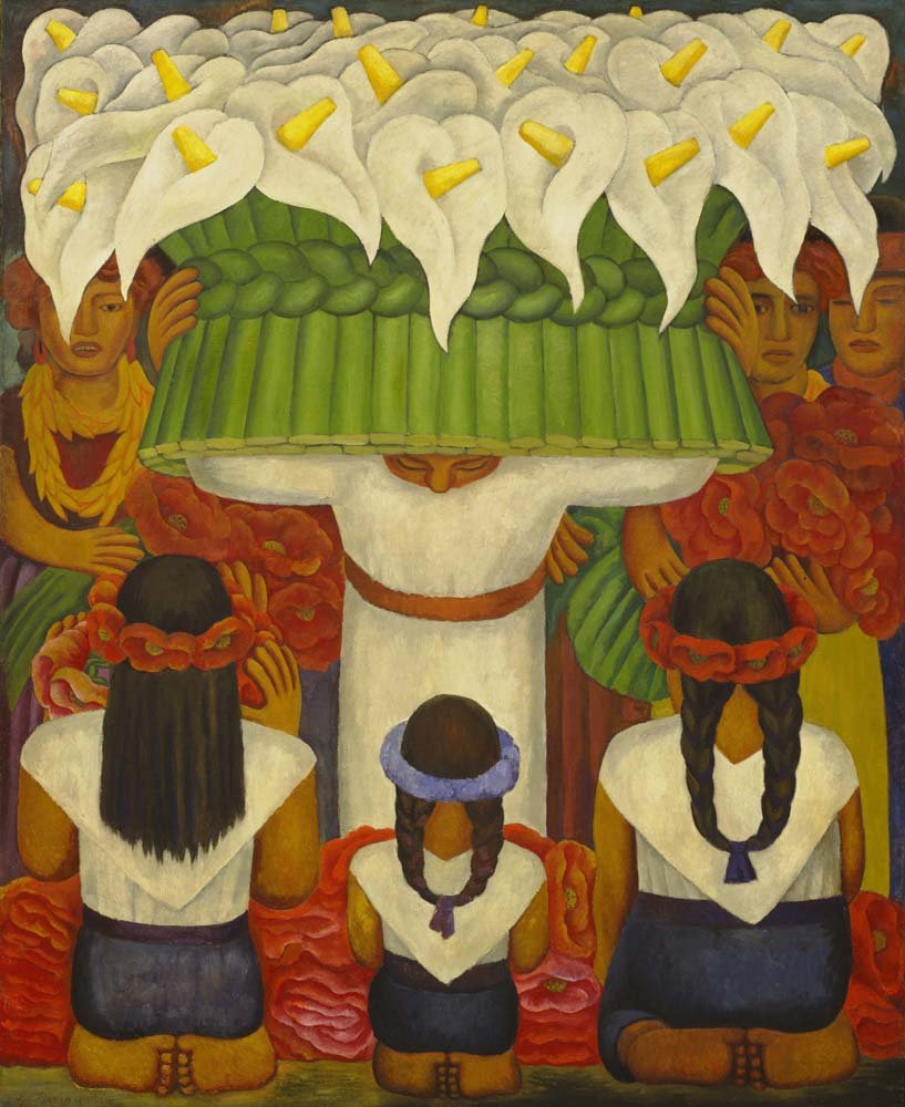 Diego Rivera - Flower Festival Feast of Santa Anita, vintage art, A3 (16x12")  Poster Print 