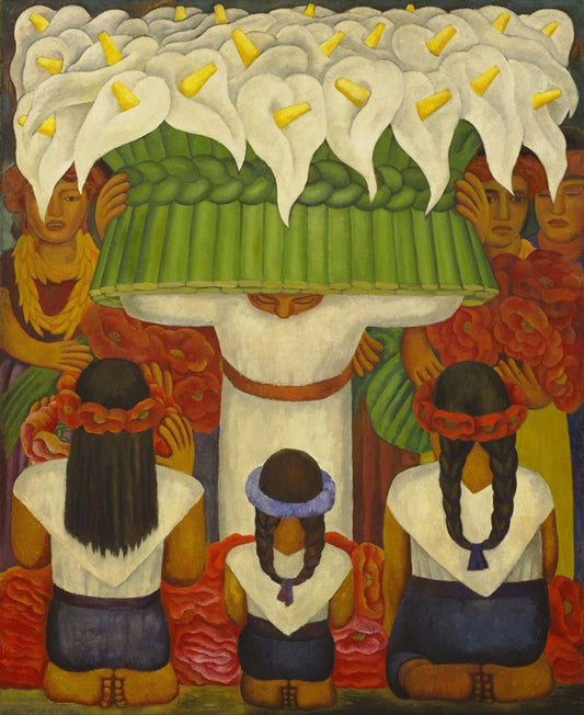 Diego Rivera - Flower Festival Feast of Santa Anita, vintage art, A3 (16x12")  Poster Print 