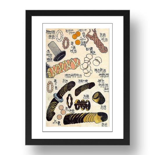 dildo-sextoys, Graphic Erotic ukiyo-e  Japanese Shunga, classic artwork in 17x13"(A3) Frame