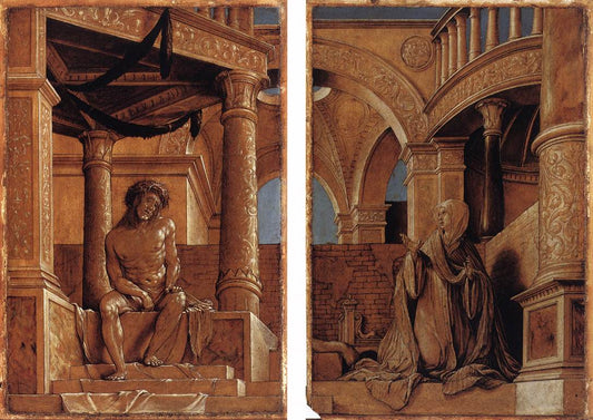 Diptych with Christ and the Mater Dolorosa, vintage artwork by Hans Holbein the Younger, A3 (16x12") Poster Print