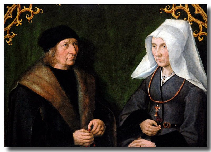 Dirck Borre van Amerongen (c.1438-1527) and his Wife., vintage artwork by Master of Alkmaar, A3 (16x12") Poster Print