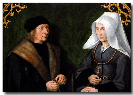 Dirck Borre van Amerongen (c.1438-1527) and his Wife., vintage artwork by Master of Alkmaar, A3 (16x12") Poster Print