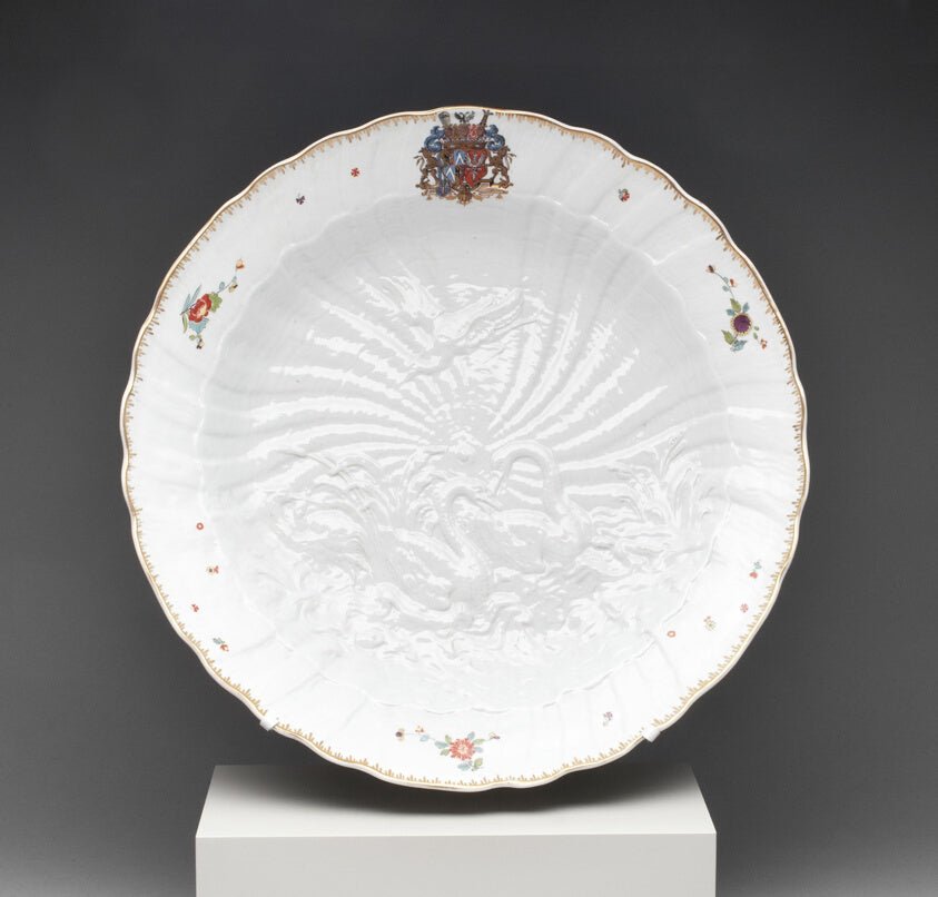 Dish from the Swan Service by  Meissen Porcelain Manufactory, 23x16"( A2 size) Poster Print