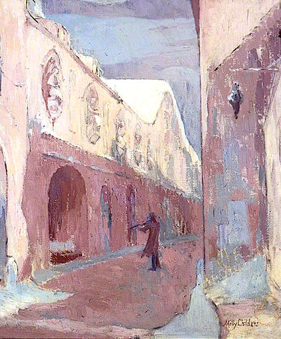 La maison des musiciens, Reims, France, vintage artwork by Emily Maria Eardley Childers, 12x8" (A4) Poster