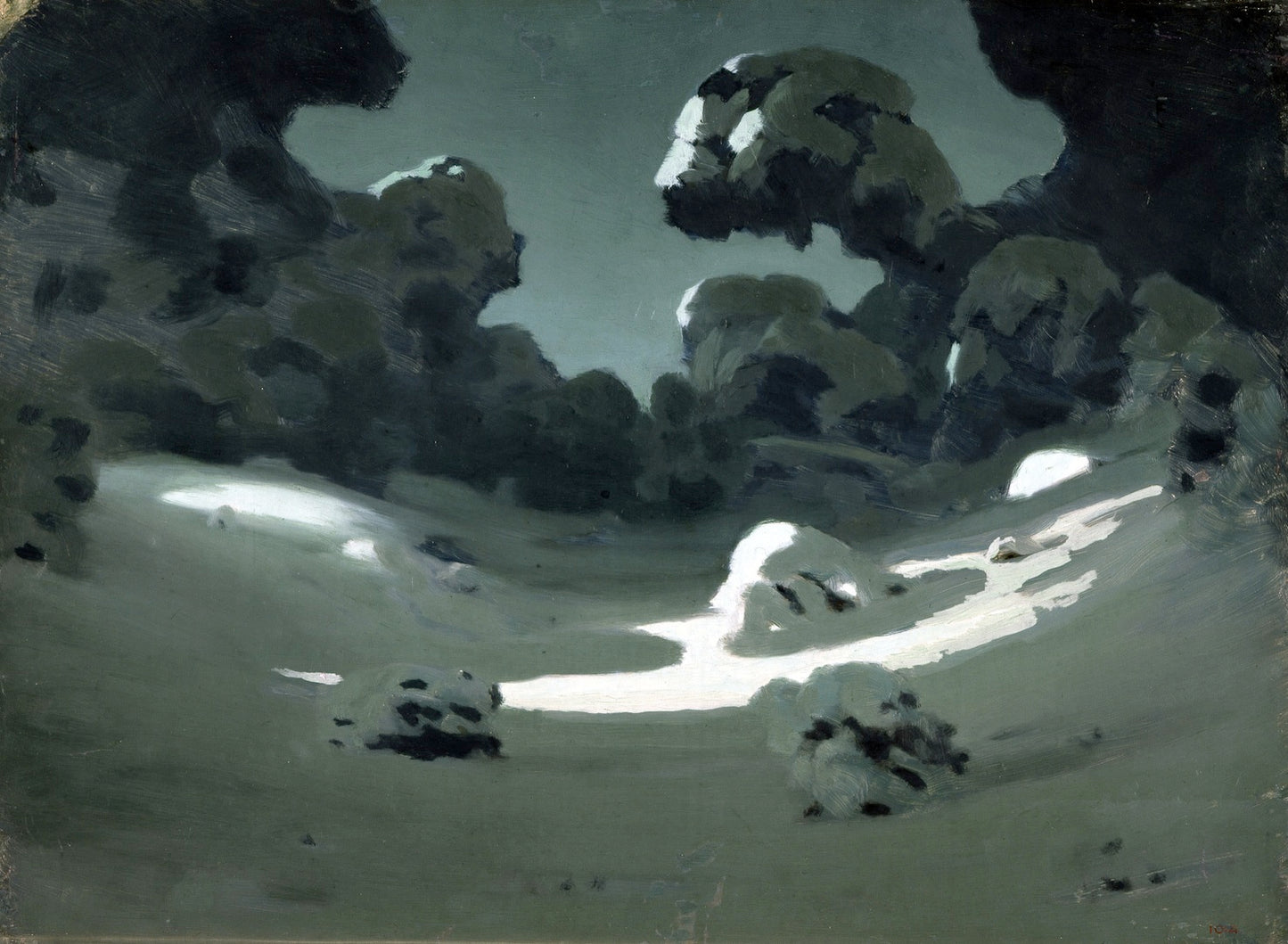 Forest in Winter, vintage artwork by Arkhip Ivanovich Kuindzhi, 12x8" (A4) Poster
