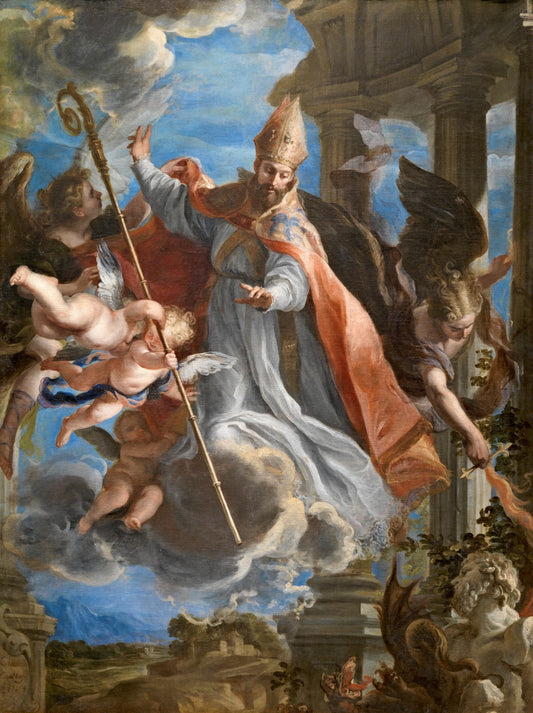 The Triumph of Saint Augustine, vintage artwork by Claudio Coello, 12x8" (A4) Poster