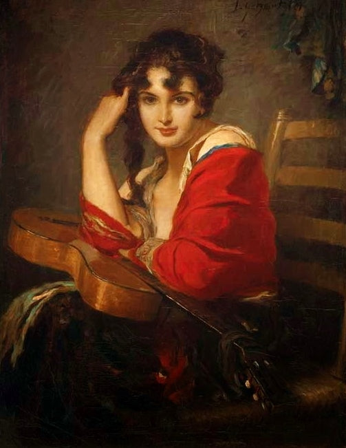 Gitana, vintage artwork by Leopold Schmutzler, 12x8" (A4) Poster