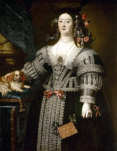 Portrait of Maria Farnese, vintage artwork by Nicolas Regnier, 12x8" (A4) Poster