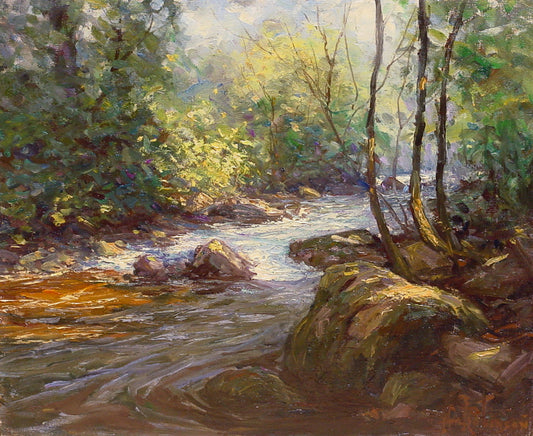 The Shimmering Stream, vintage artwork by Hal Robinson, 12x8" (A4) Poster