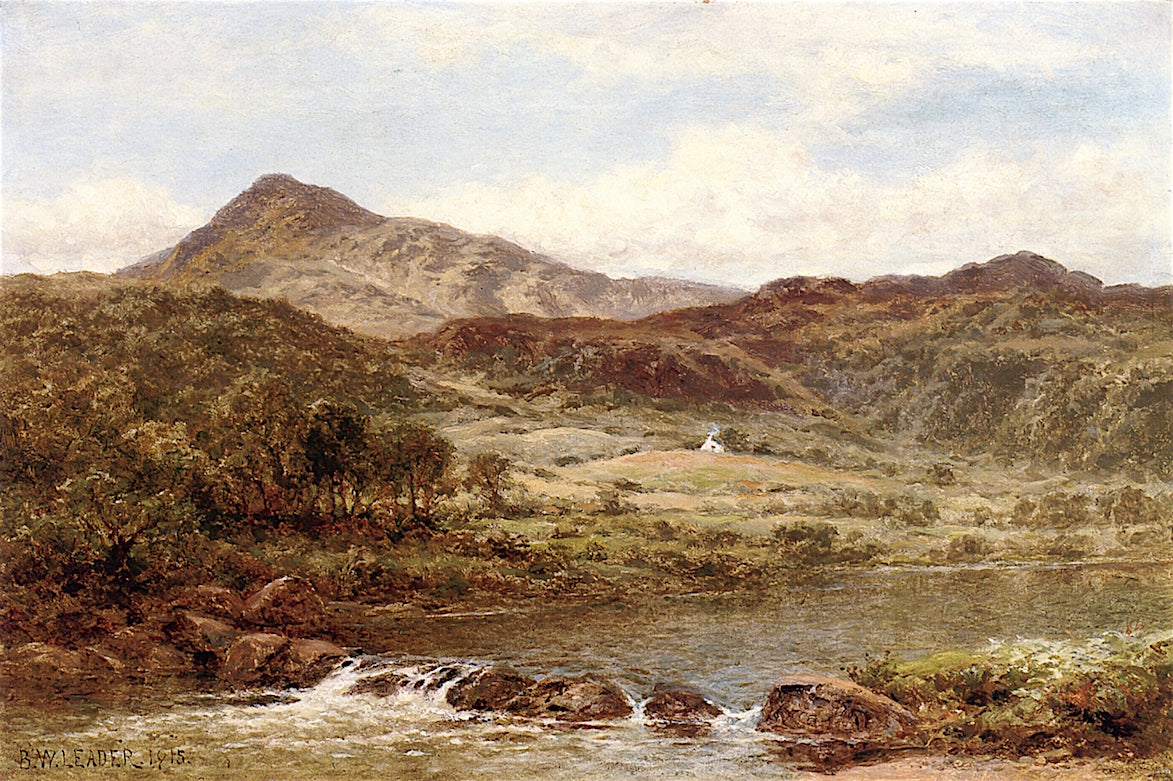 Moel Siabod from below Capel Curig, vintage artwork by Benjamin Williams Leader, 12x8" (A4) Poster