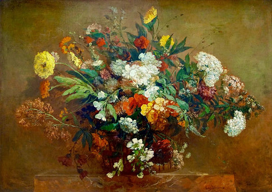 Bouquet champêtre, vintage artwork by Eugène Delacroix, A3 (16x12") Poster Print