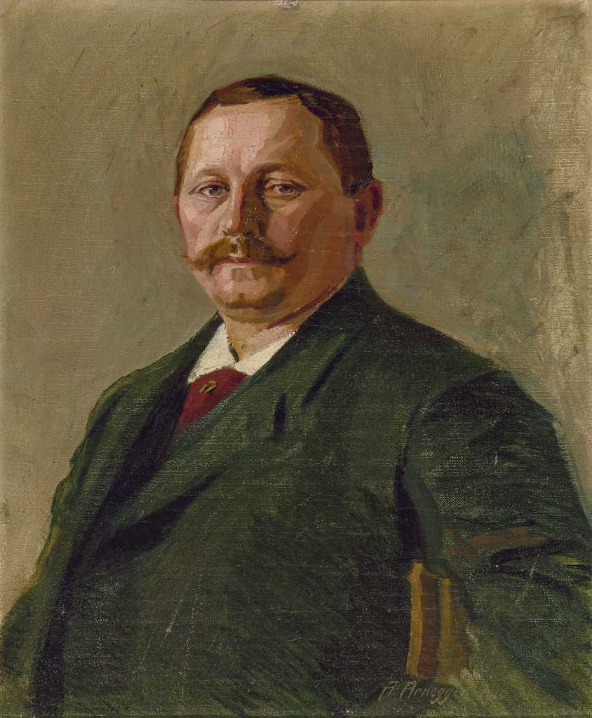 Portrait of Josef Ebner Arnegger, Father of the Painter, vintage artwork by Alwin Arnegger, 12x8" (A4) Poster