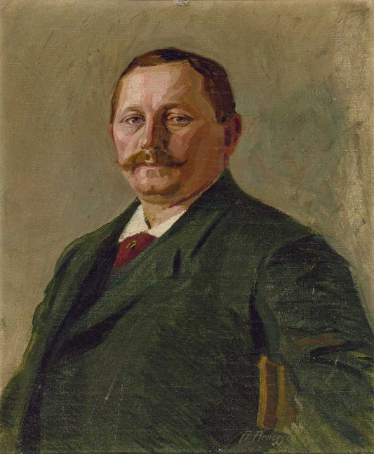 Portrait of Josef Ebner Arnegger, Father of the Painter, vintage artwork by Alwin Arnegger, 12x8" (A4) Poster