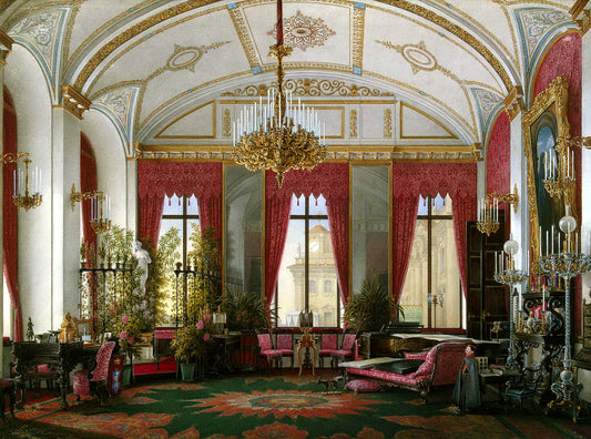 The Purple Cabinet in the Winter Palace, vintage artwork by Eduard Gau, A3 (16x12") Poster Print