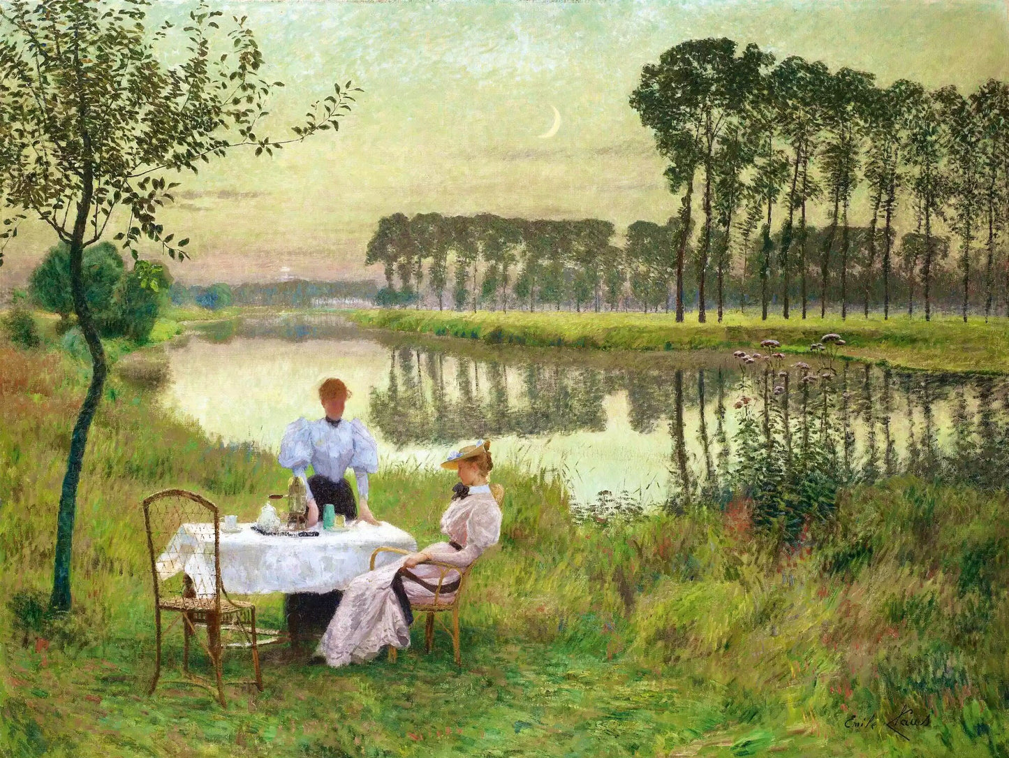 Soiree D'Éte (Summer Evening), vintage artwork by Emile Claus, 12x8" (A4) Poster