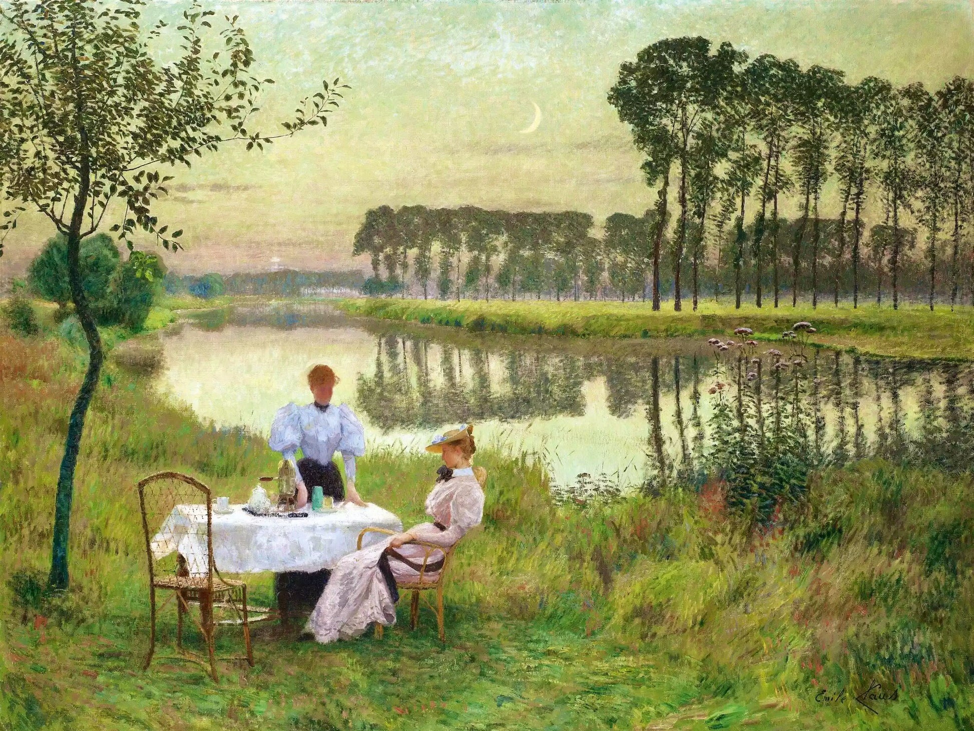 Soiree D'Éte (Summer Evening), vintage artwork by Emile Claus, 12x8" (A4) Poster
