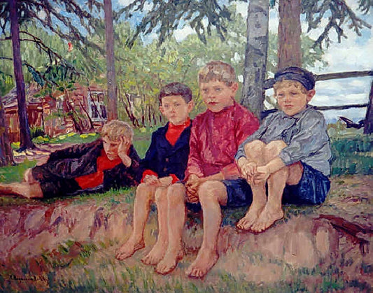 Boys by Nikolai Petrovich Bogdanov-Belsky,A3(16x12")Poster