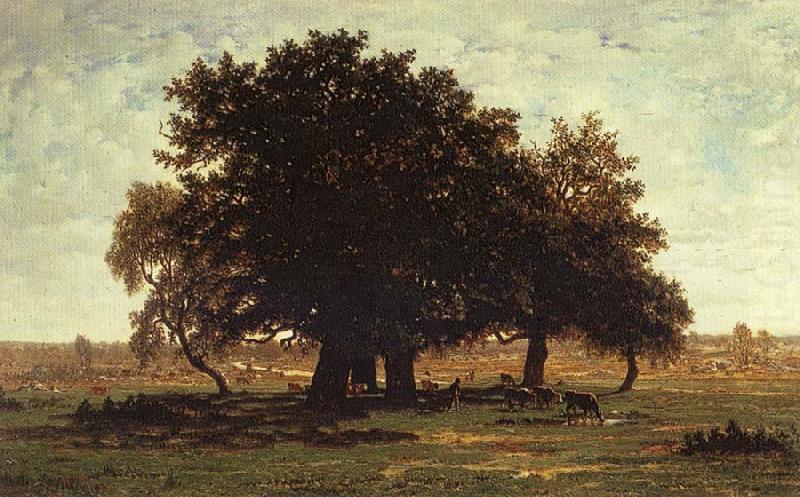 Oak Trees near Apremont, vintage artwork by Theodore Roussel, 12x8" (A4) Poster