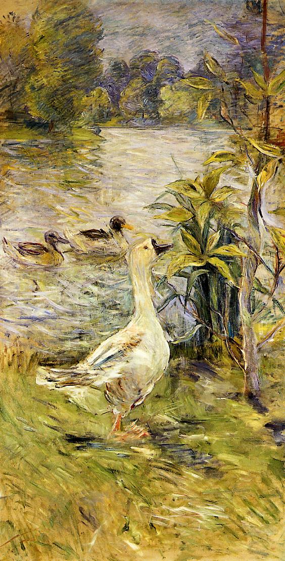 The Goose, vintage artwork by Berthe Morisot, 12x8" (A4) Poster