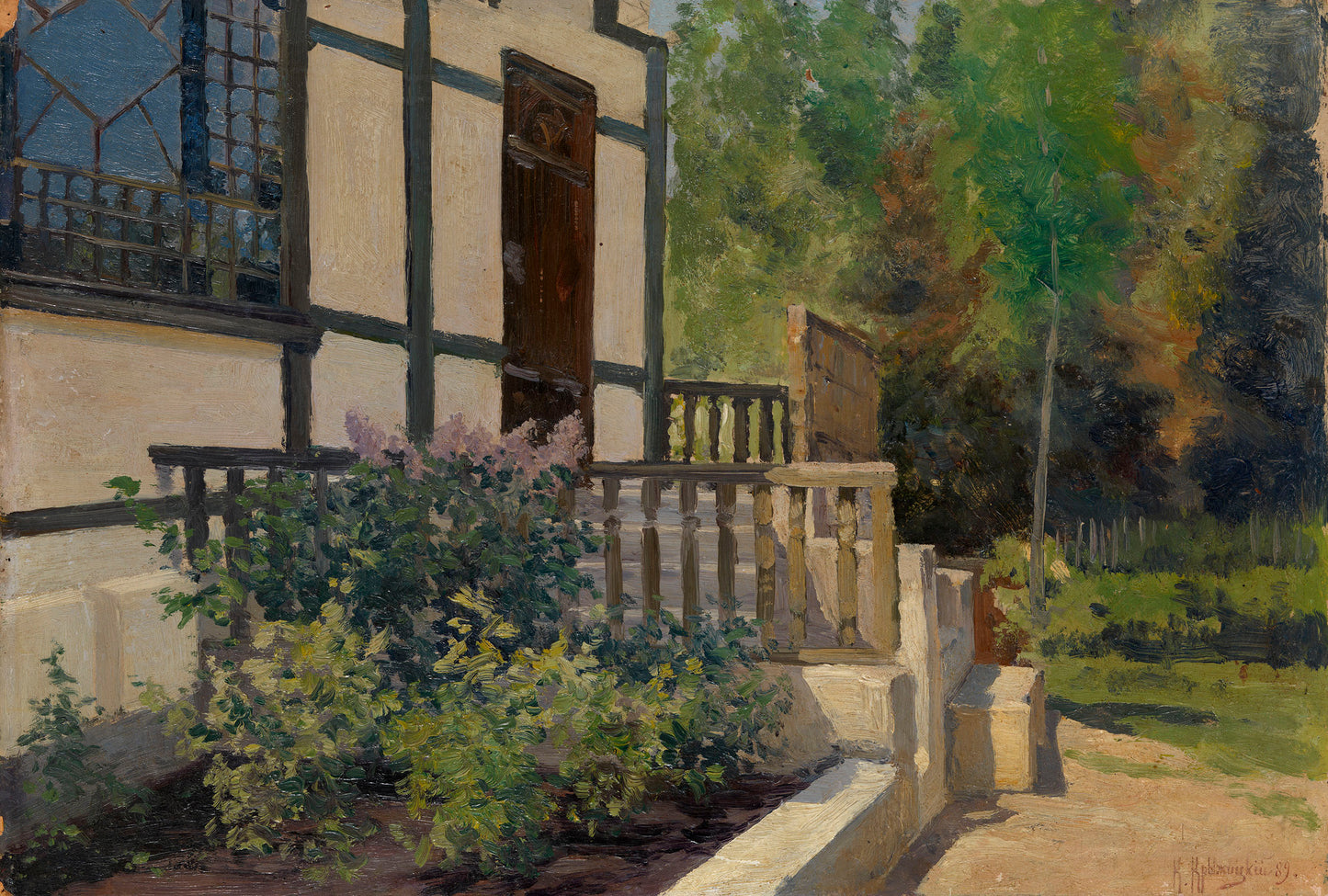 Porch of the Artist's House by Konstantin Kryzhitsky,A3(16x12")Poster