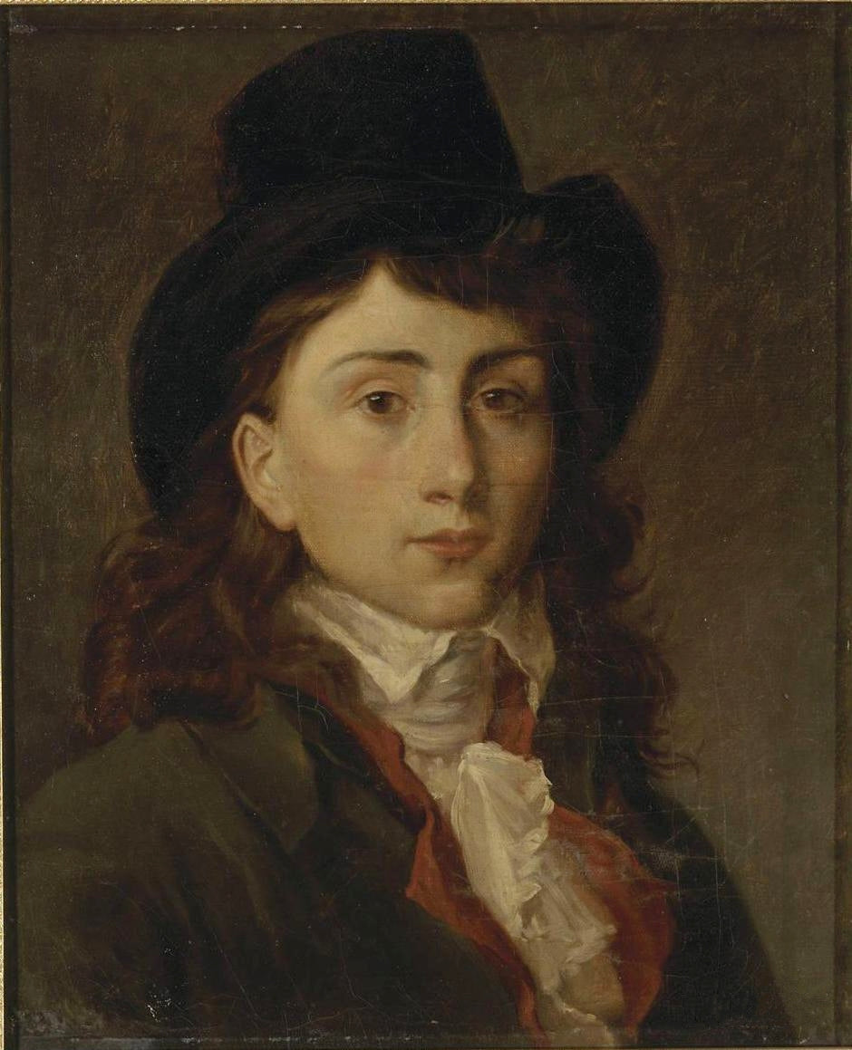 Portrait d'Antoine-Jean Gros, vintage artwork by François Gerard, 12x8" (A4) Poster