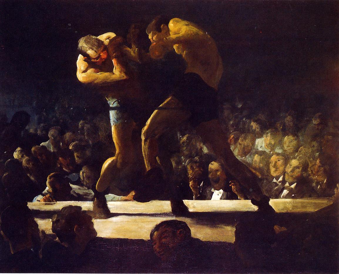 Club Night, vintage artwork by George Wesley Bellows, 12x8" (A4) Poster